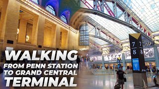 Walking NYC  Penn Station to Times Square amp Grand Central Terminal July 2021 [upl. by Aubigny585]