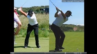 Jon Rahm golf swing  Long Iron faceon amp downtheline July 2017 [upl. by Annid483]