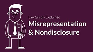 Misrepresentation and Nondisclosure  Contracts  Defenses amp Excuses [upl. by Adnylem]