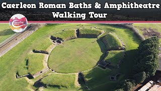 CAERLEON ROMAN BATHS amp AMPHITHEATRE WALES  Walking Tour  Pinned on Places [upl. by Mian]