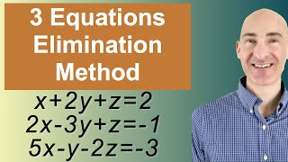 Solving Systems of 3 Equations Elimination [upl. by Rovert446]