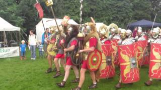 Roman Reenactment at the Amphitheatre in Caerleon Marching In [upl. by Pallua]